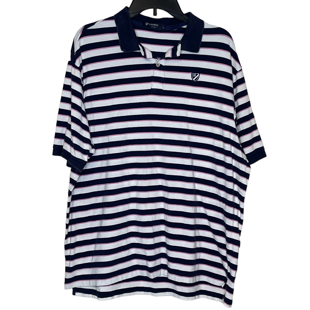 Daniel Cremieux Men's Polo Classic Embroidered Striped Short Sleeve Oversized XL
